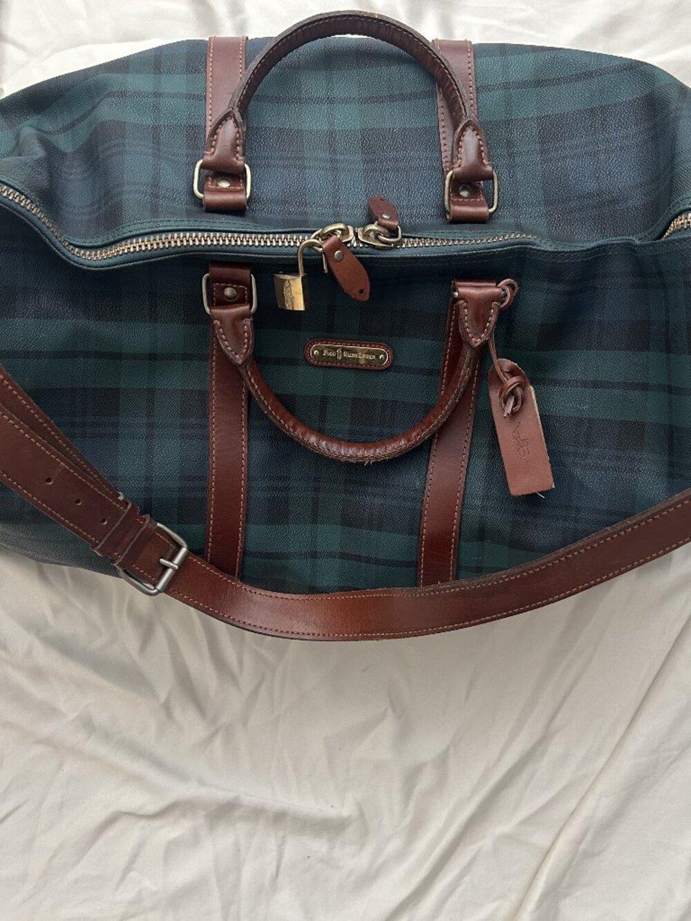 Polo Ralph Lauren Heritage “Black Watch” Tartan Canvas Vintage Duffel Bag